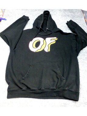 OFWGKTA Odd Future Classic Donut Logo Black Pullover Hoodie Sweatshirt XL